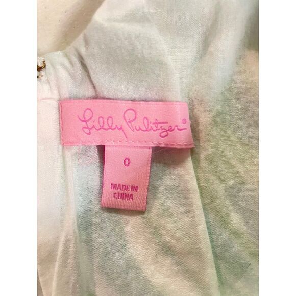 Lilly Pulitzer Green Sheen Fronds Placed Tessa Shift Dress Style 20055 Size 0 - Picture 6 of 7